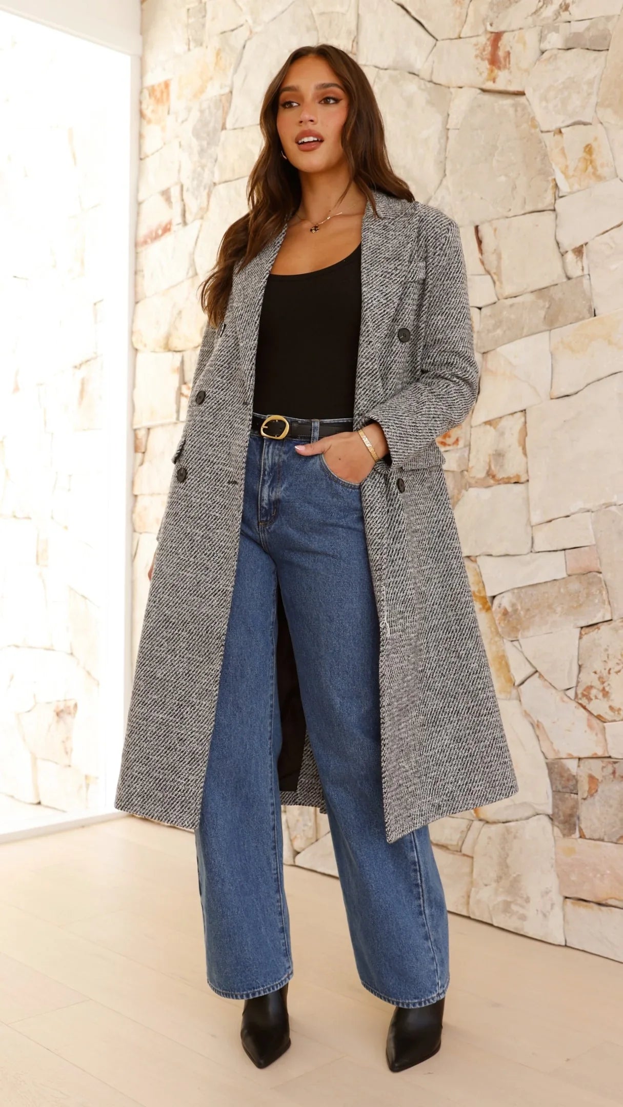 Jayla Longline Coat Grey