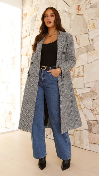 Jayla Longline Coat Grey