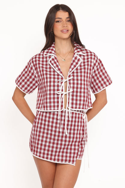 Ana Skort Set Burgundy