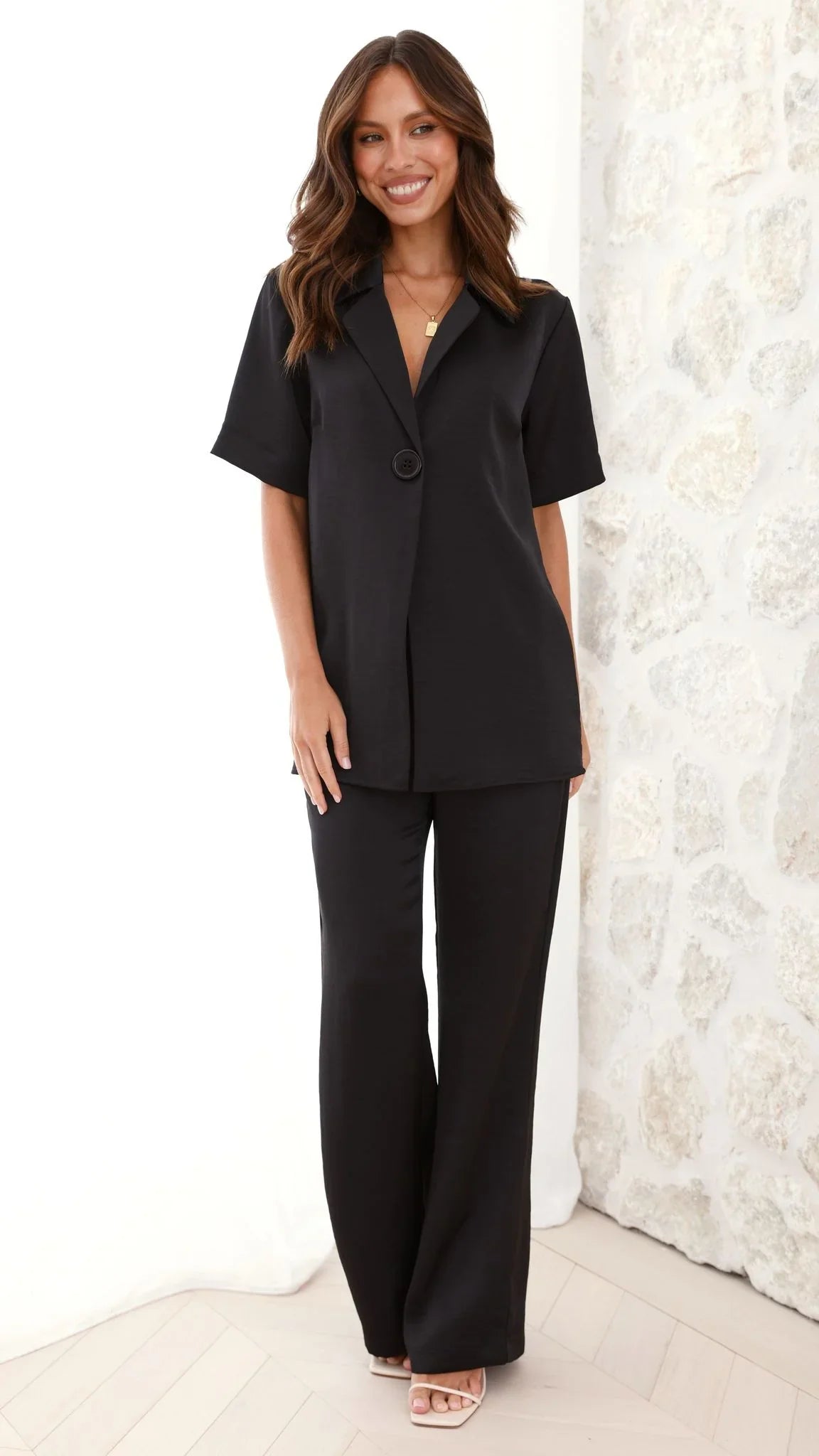 Imogen Button Shirt Black