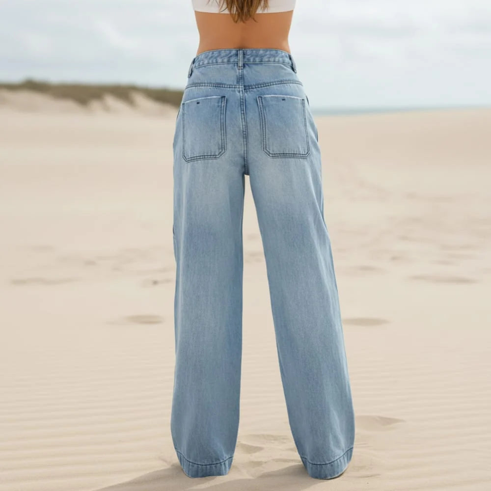 High Waist Wide Leg Loose Denim Jeans