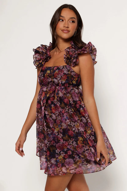 Fiorella Mini Dress Plum Floral