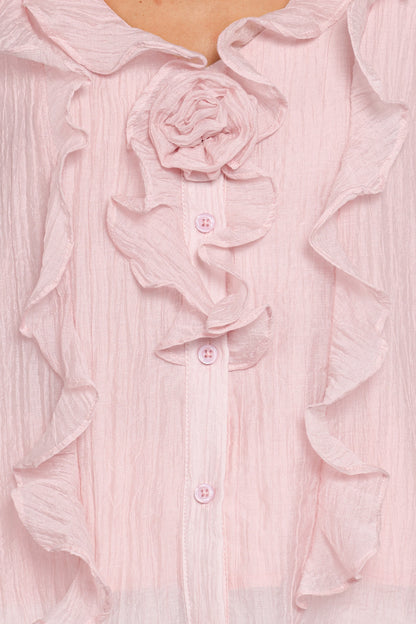 Lennon Ruffle Blouse Blush