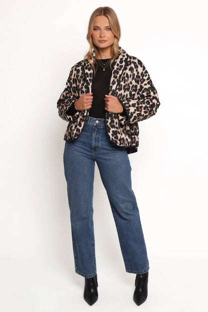 Marcos Leopard Print Quilted Jacket Leopard