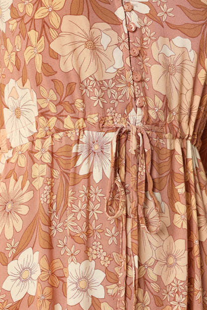 Kelda Dress Tan Floral