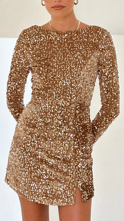 Felicia Mini Dress Gold