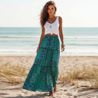 Floral Print Bohemian Maxi Skirt