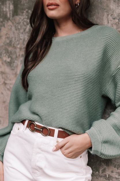 Lakelyn Textured Knit Sweater Khaki