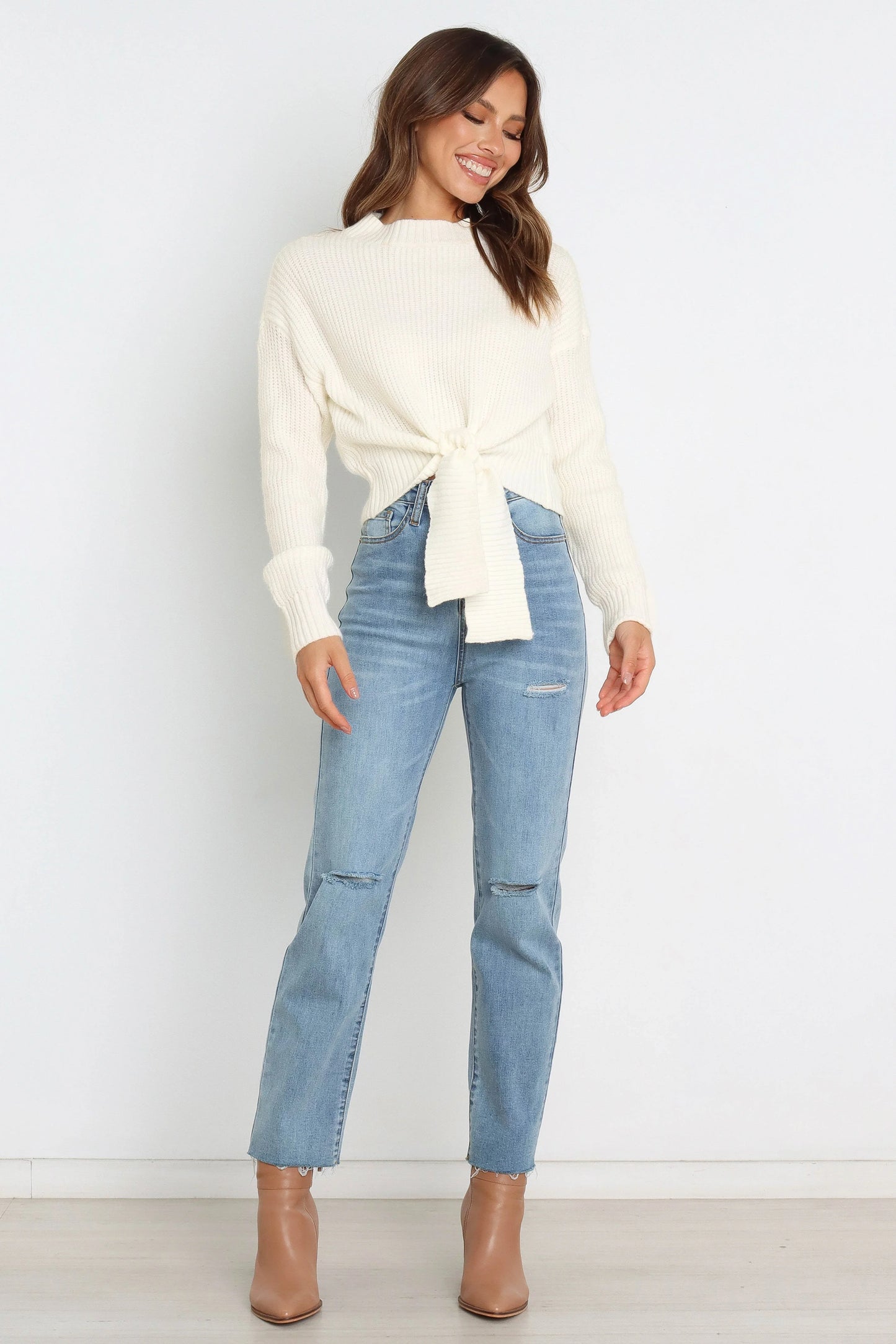 Captivate Knit Sweater Cream