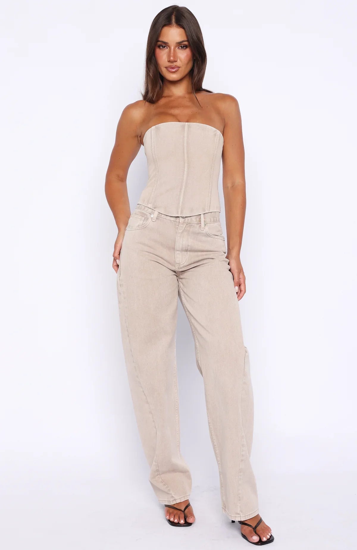 Be Mine Forever Denim Bustier Sesame