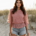 Boho Embroidered Lace Blouse