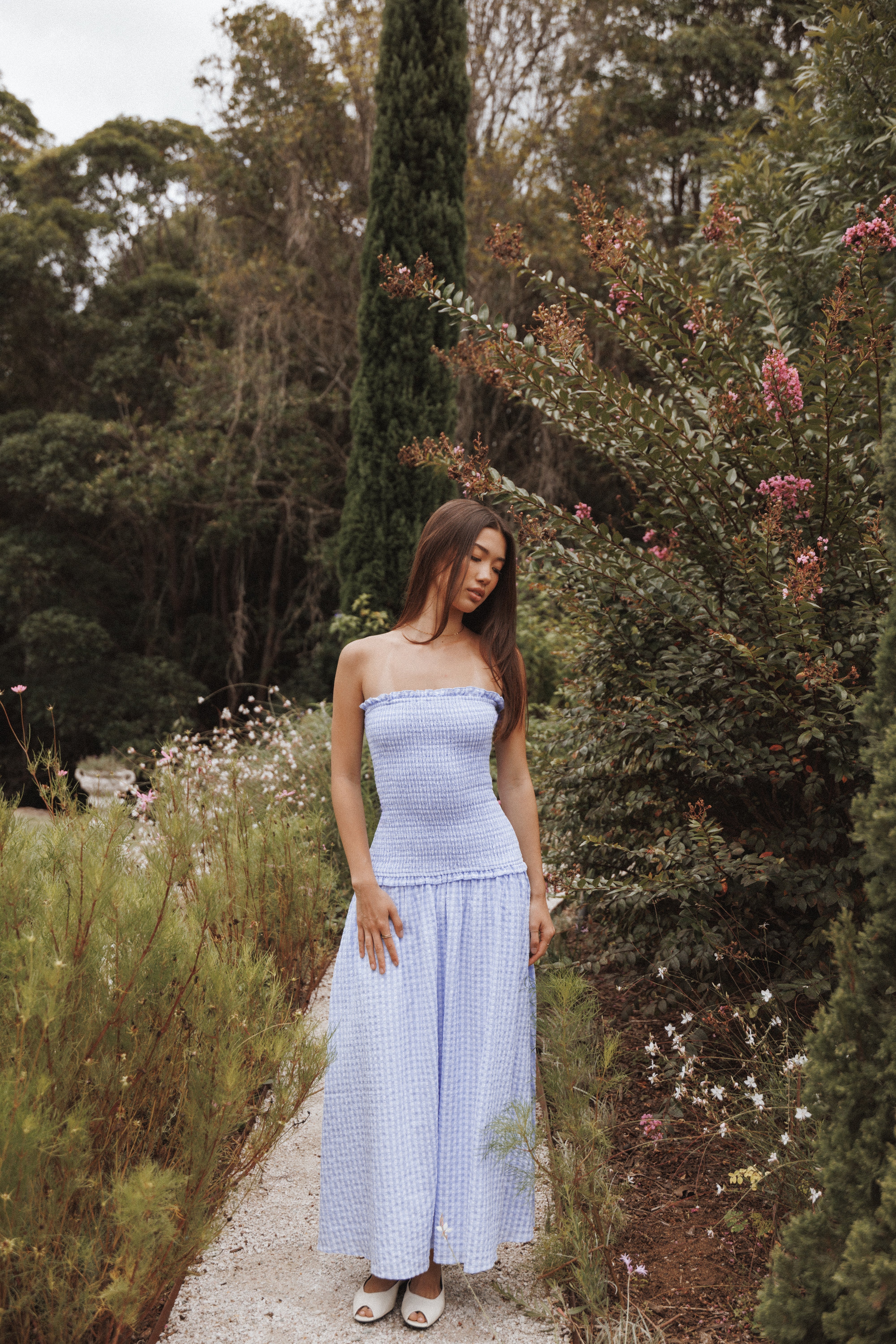 Parkway Maxi Dress Blue Gingham