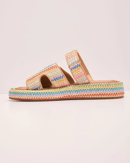 Honey Coast Colorful Striped Woven Sandals