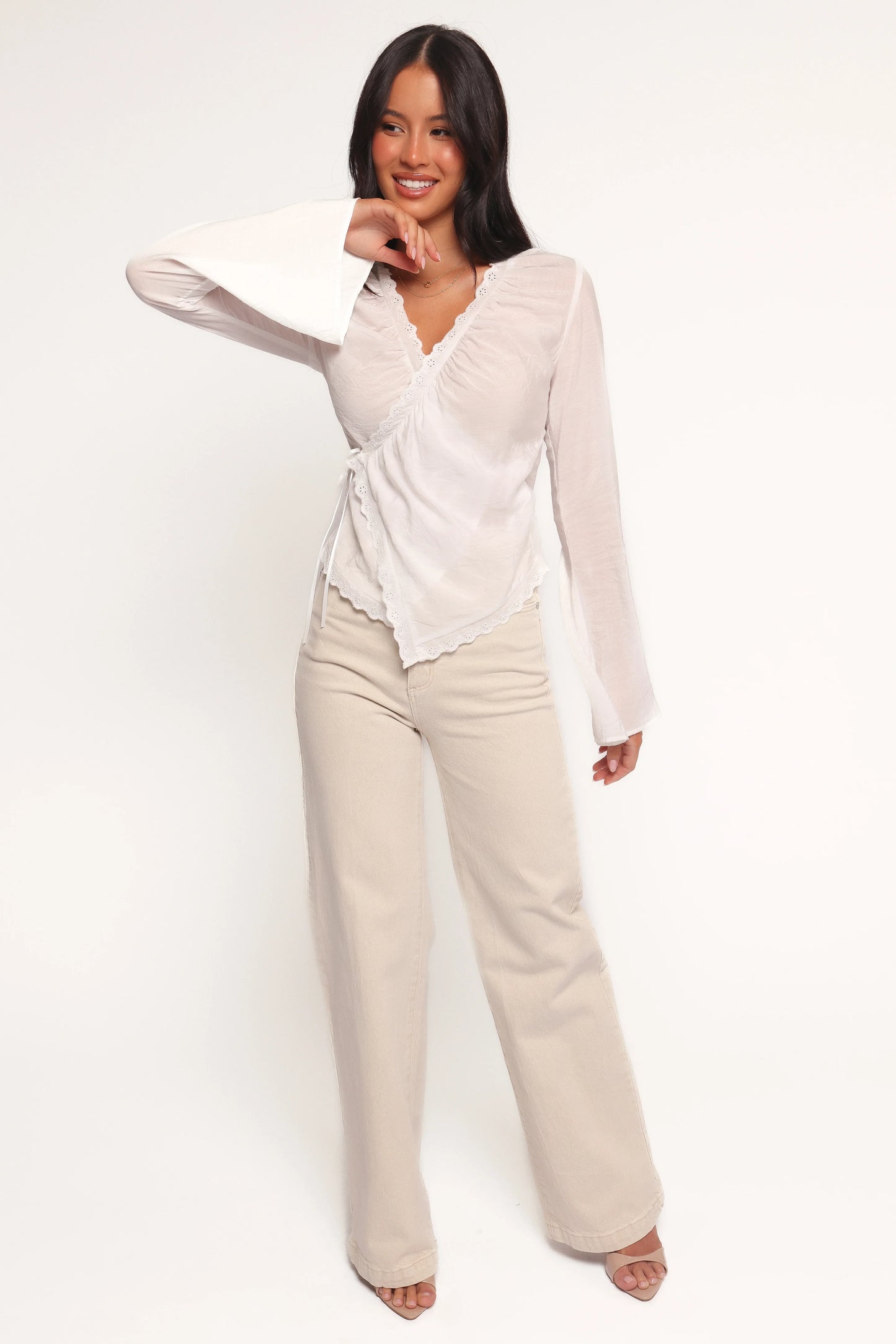 Adira Wrap Blouse White
