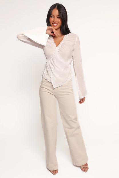 Adira Wrap Blouse White