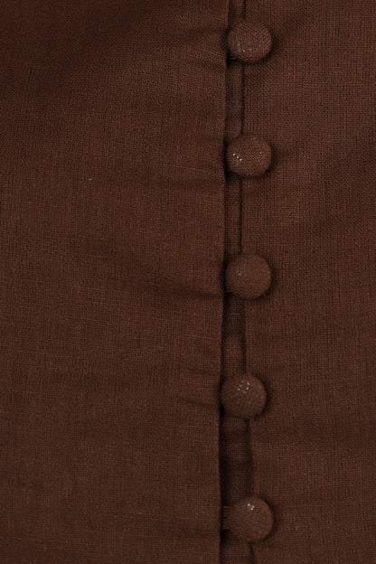 Daniella Linen Vest Chocolate Brown
