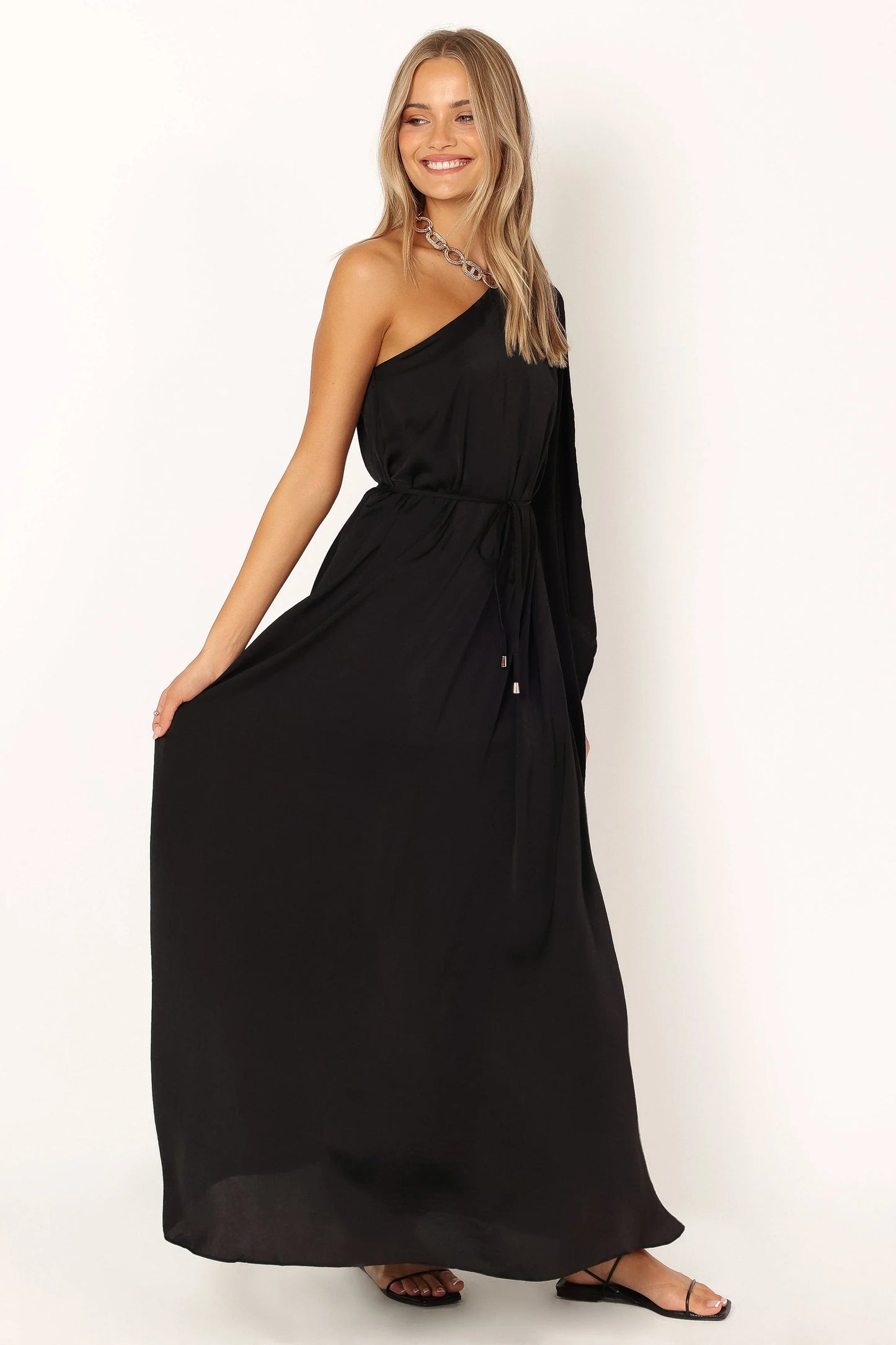 Matilda One Shoulder Maxi Dress Black