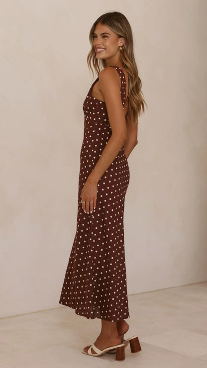 Sammie Maxi Dress Chocolate Nude Spot
