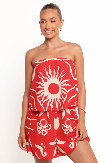 Herbie Strapless Romper Sunburst