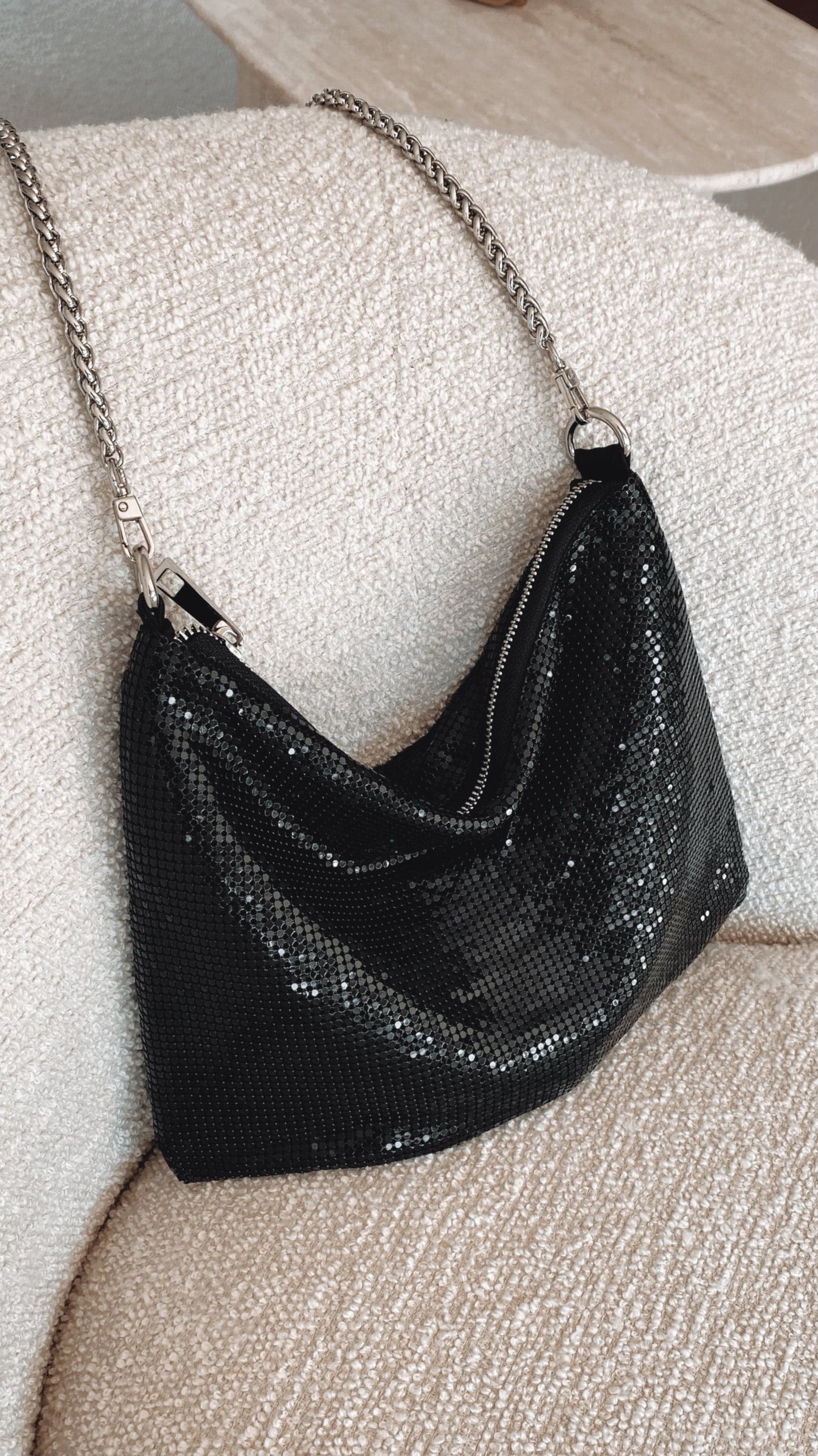 Chain Mesh Bag Black