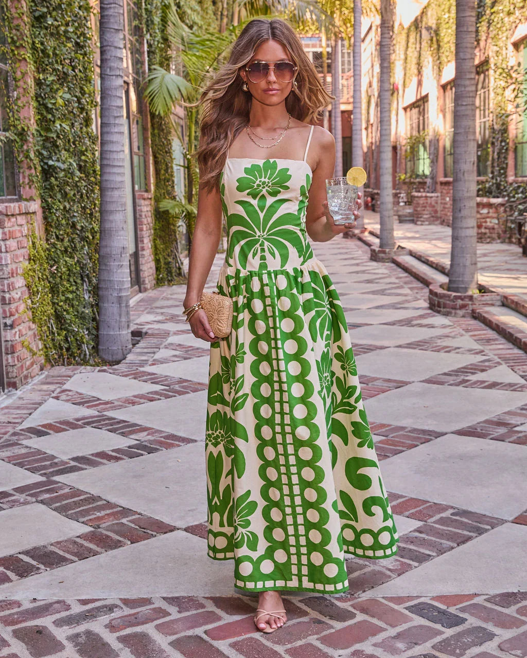 Resort Radiance Floral Tropical Print Maxi Dress