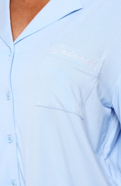 Bridal Party Long Sleeve Pyjama Set Baby Blue