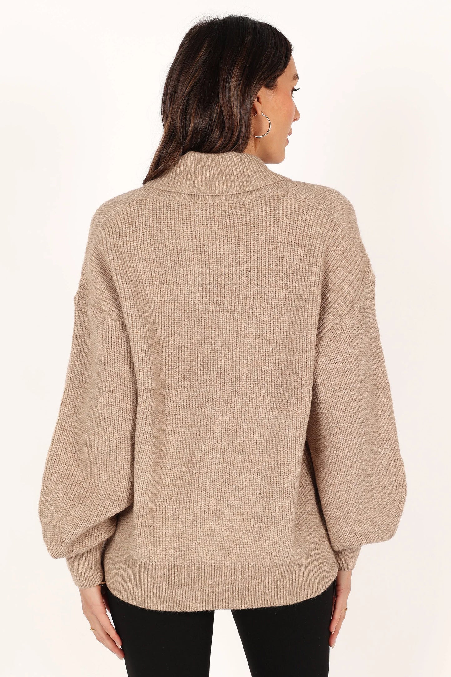Carly Collar Knit Sweater Oatmeal