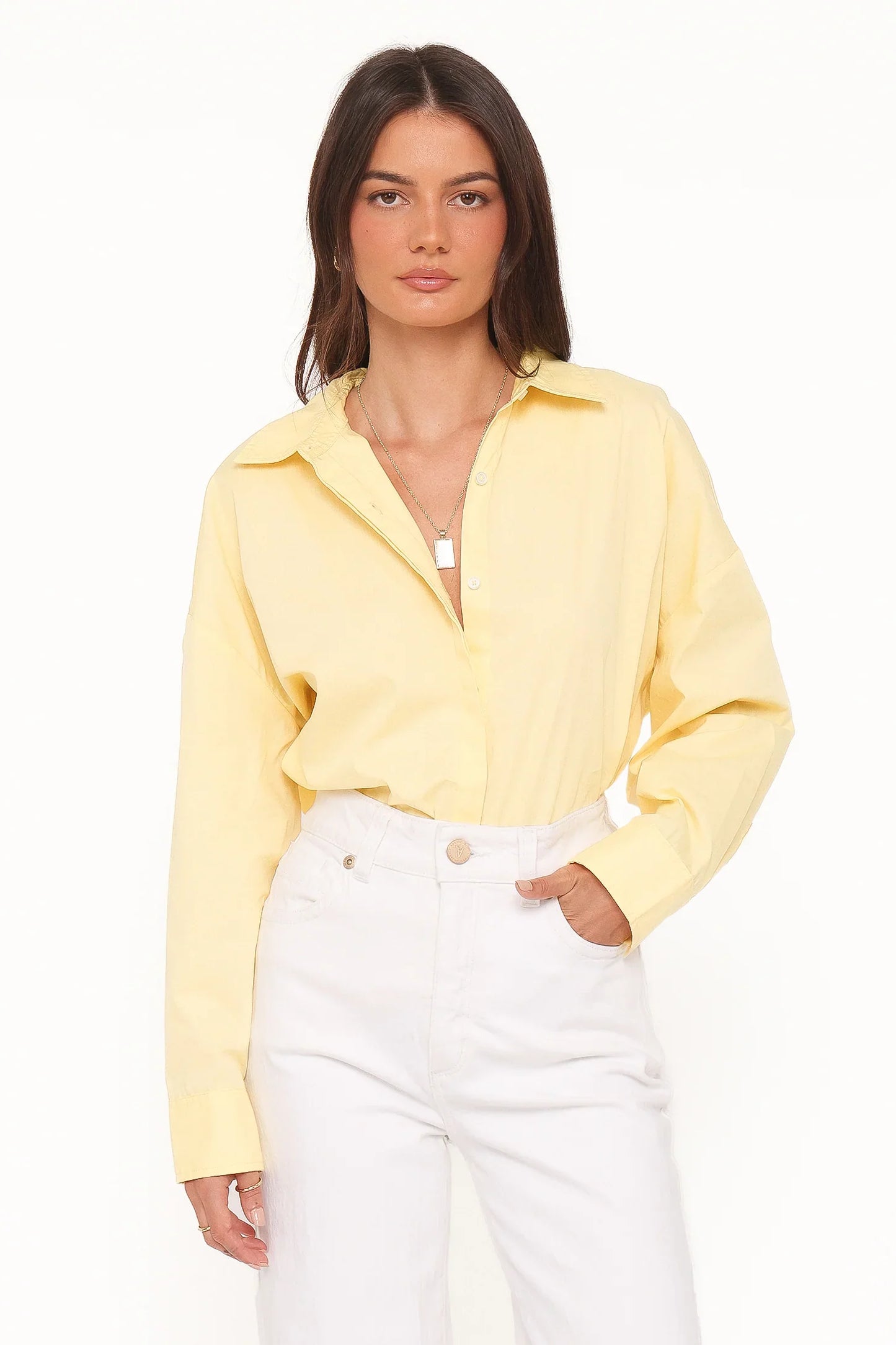 Inez Scallop Shirt Yellow