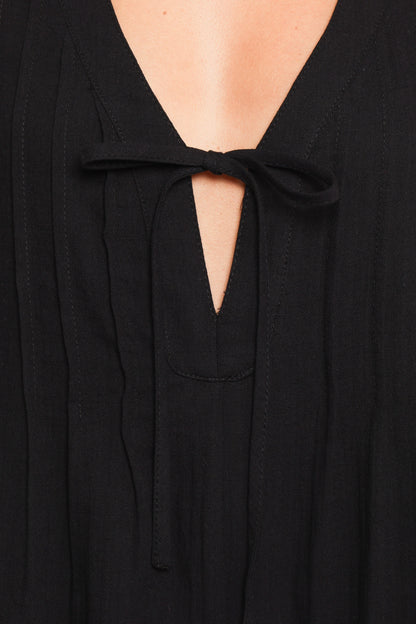 Kallie Tie Front Romper Black