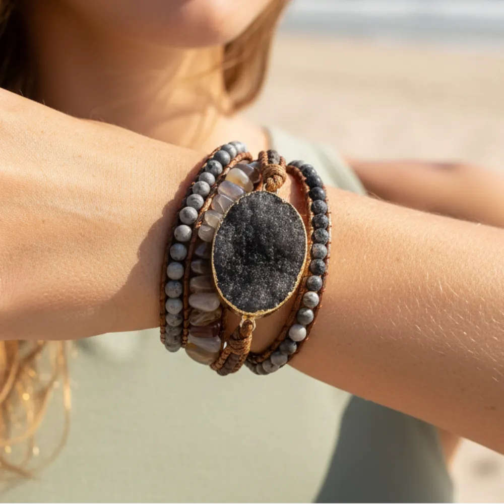 Boho Stone Beads Wrap Bracelet