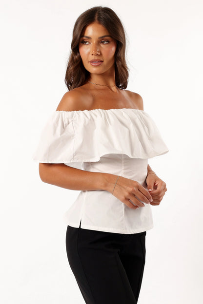 Emery Off the Shoulder Top White