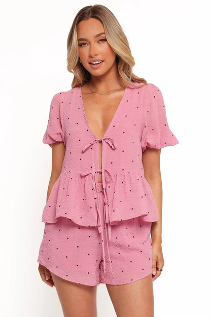 Nala Shorts Pink Polka Dot