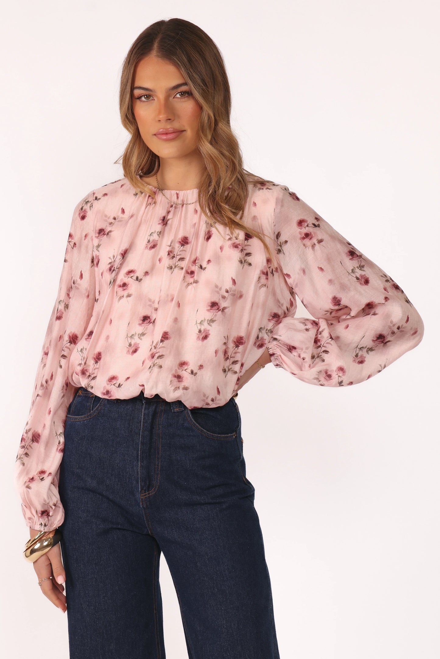 Dallas Long Sleeve Top Pink Rose