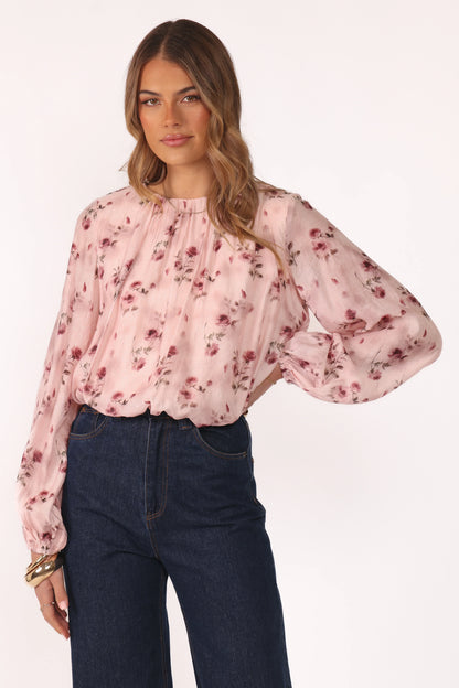 Dallas Long Sleeve Top Pink Rose
