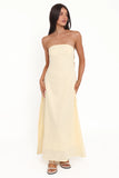 Cyrus Strapless Maxi Dress Butter Yellow
