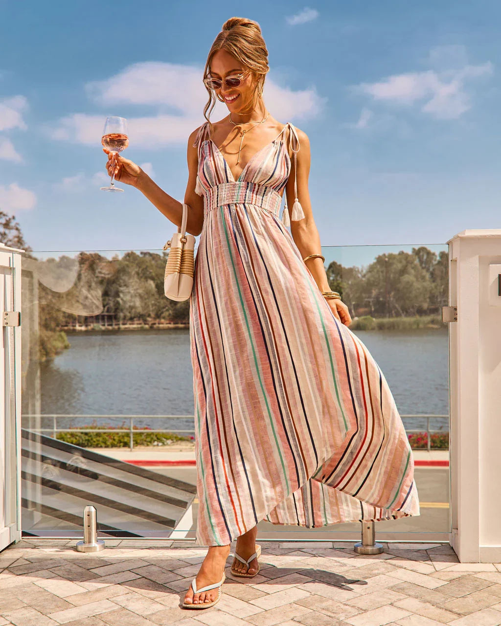 Harbor Keepsake Striped Maxi Dress