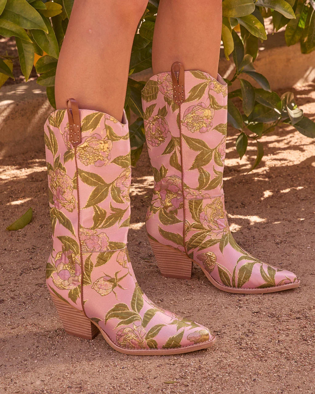 Petalina Floral Western Boots