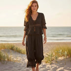 Boho Lace Trim 2 Piece Pants Set