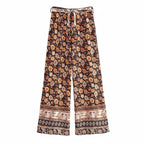 Autumn Bloom Boho Wide Leg Pants