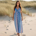 Boho Floral Backless Maxi Dress