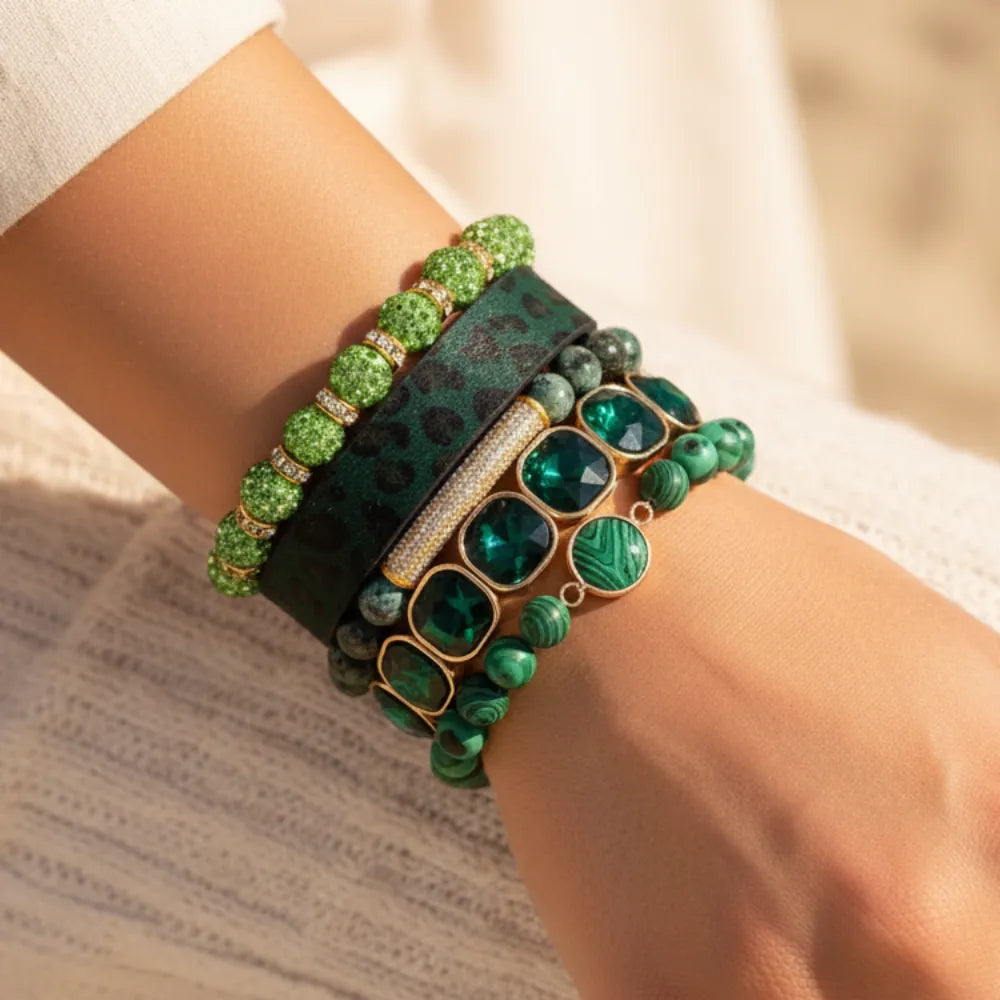 Leopard Print Multilayer Bracelet Set