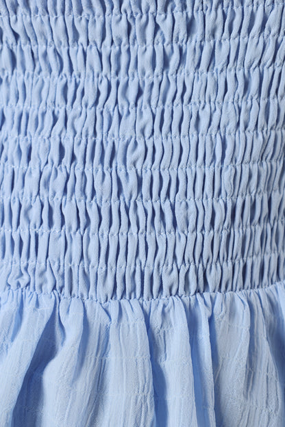 Gabie Ruffle Sleeve Top Blue