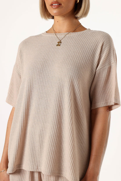 Granger Knit Short Set Tan