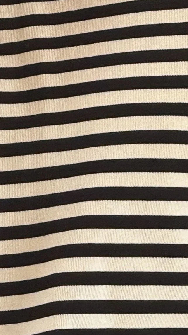 Solana Long Sleeve Top Black White Stripe