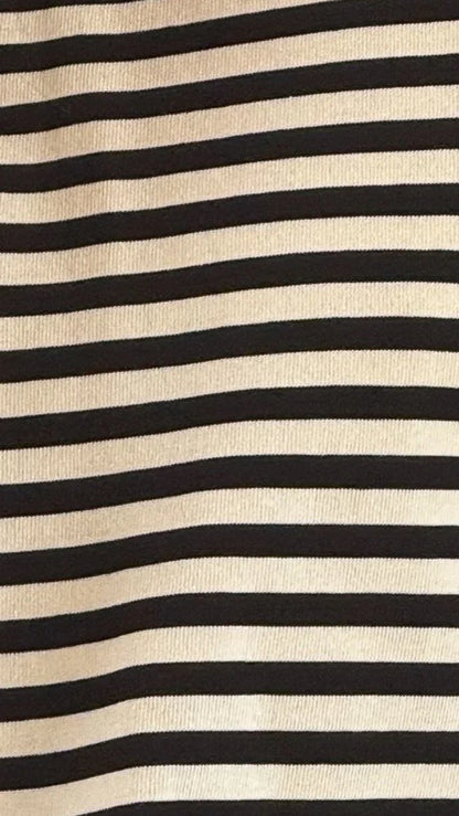 Solana Long Sleeve Top Black White Stripe