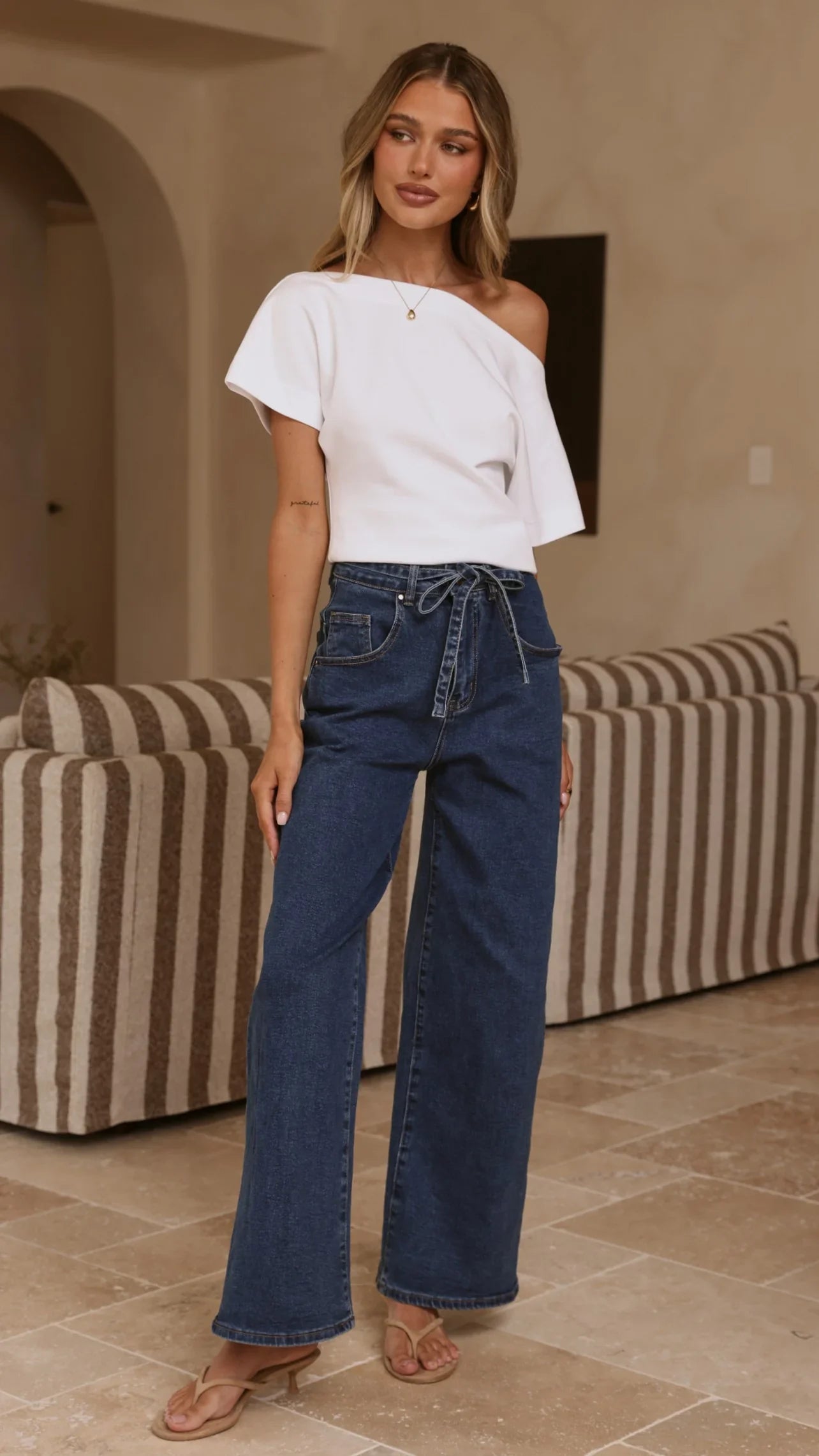 Nyra Wide Leg Jeans Dark Denim