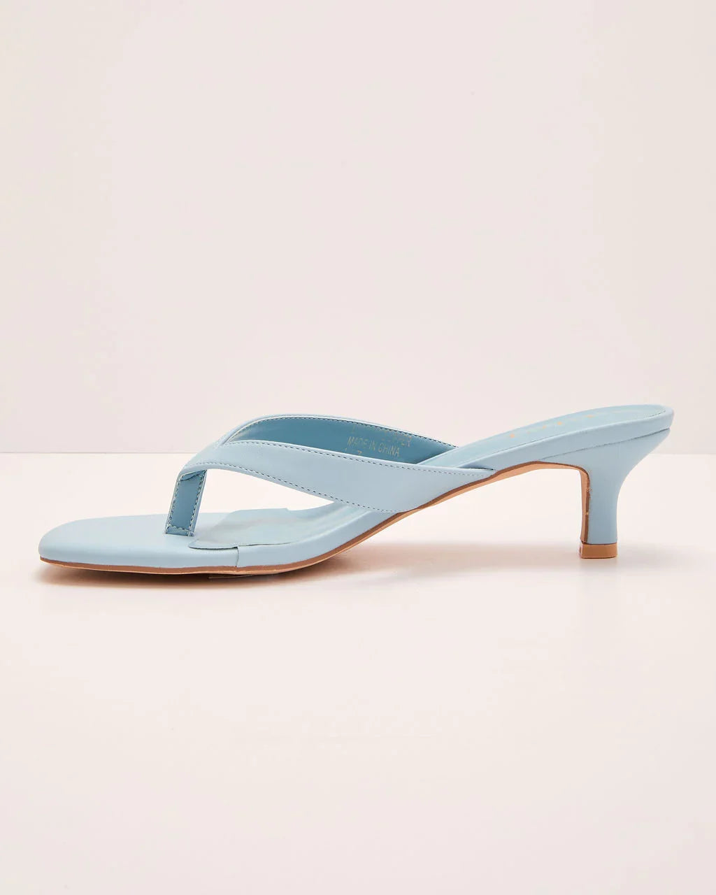Elisse Vegan Leather Heeled Thong Sandal