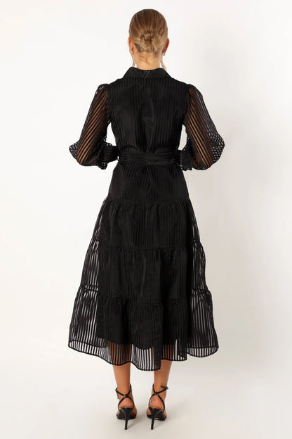 Neve Long Sleeve Maxi Dress Black