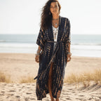 Long Boho Beach Kimono Swim Cover Up