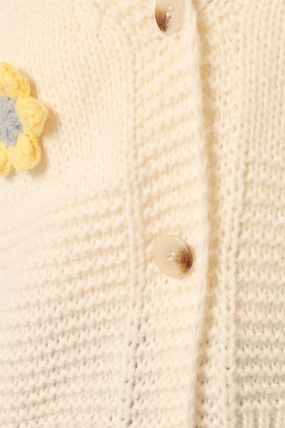 Sienna Flower Cardigan Cream
